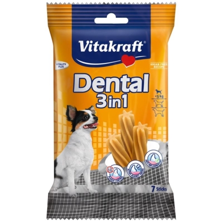 Vitakraft Dental 3in1 ExtraSmall - Устна хигиена за кучета < 5 кг., 7 бр.