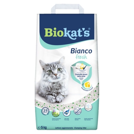 Biokat's Bianco Fresh - Ароматизирана котешка тоалетна, 5 кг. 