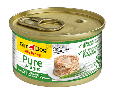 Храна за малки кучета - GimDog Little Darling PureDelight - Консерва с пилешко и агнешко месо 150 г