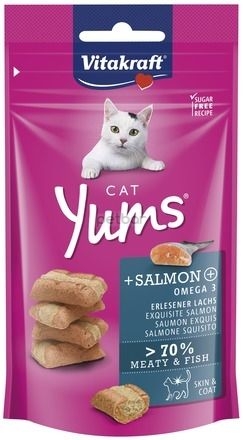  Vitakraft Cat Yums - сочни хапки със сьомга и Омега 3 