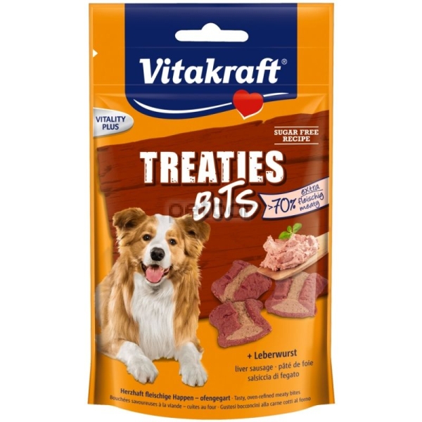 Vitakraft TREATIES BITS - сочни хапки с лебервурст 