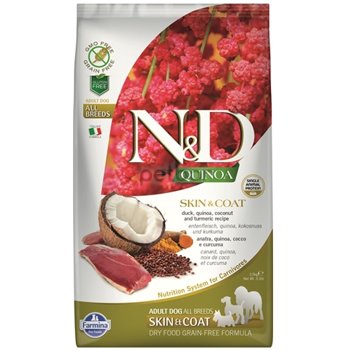 N&D QUINOA SKIN & COAT с патешко месо - 7 кг.