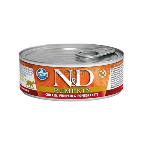Консерва N&D CAT CHICKEN PUMPKIN&POMEGR, 80 гр.