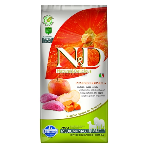 N&D Pumpkin ADULT Medium/Maxi  - глиганско и ябълки - 2,5 кг.