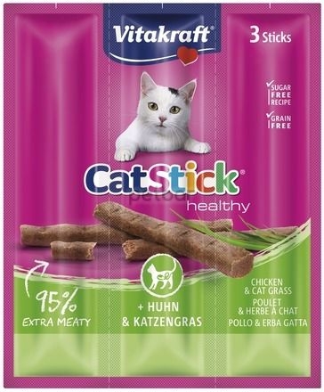 Vitakraft Cat Stick Mini - Саламена пръчица с пиле и котешка трева