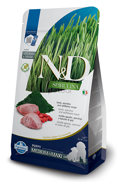 N&D SPIRULINA LAMB PUPPY MED/MAXI 7 KG