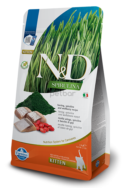 N&D SPIRULINA HERRING KITTEN 1,5 KG