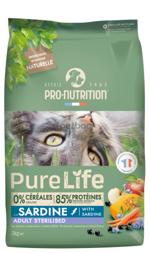 Храна за кастрирана котка pure life 