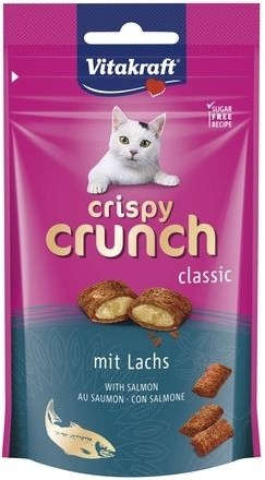 Vitakraft CRISPY CRUNCH - Лакомства за котки със сьомга, 60 гр.