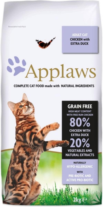 Applaws Adult Cat Chicken with Duck - Суха храна за пораснала котка с 80% пиле и патица, 7.5 кг.