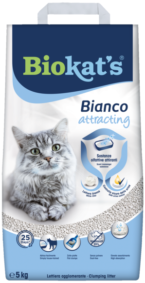 BIOKAT’S BIANCO Attracting 5 kg, Gimborn, привличаща котешка тоалетна 5 кг.