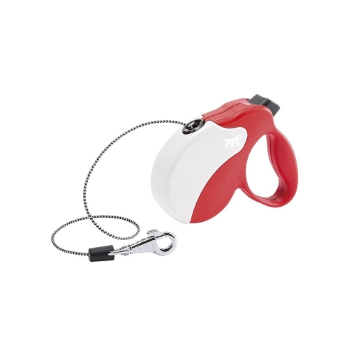 Ferplast AMIGO MINI RED-WHITE - Автоматичен повод, въже 3 м / мах 12 кг.