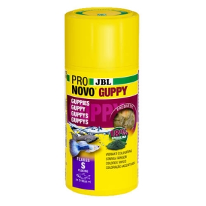 JBL PRONOVO GUPPY FLAKES S 100ml - Храна за гупи и други живораждащи риби с дължина 3 – 10 cm.