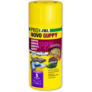 JBL PRONOVO GUPPY FLAKES S 250ml - Храна за гупи и други живораждащи риби с дължина 3 – 10 cm.