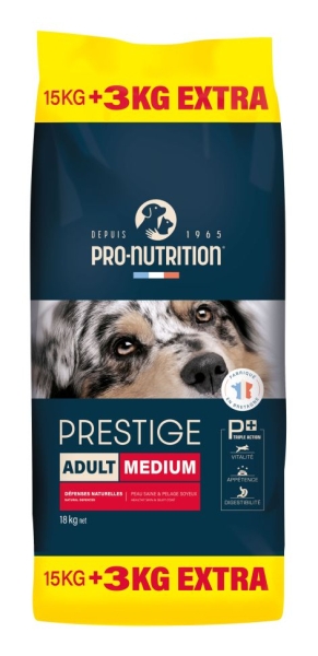 PRESTIGE ADULT MEDIUM - Пълноценна храна за пораснали кучета от средни породи, 15 + 3 кг.