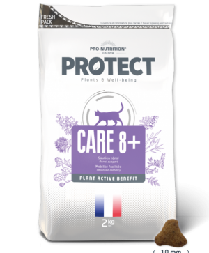 Pro-Nutrition PROTECT CAT "Care 8+"- Суха диетична храна за котки в напреднала възраст и възрастовообусловени заболявания, 2 кг.