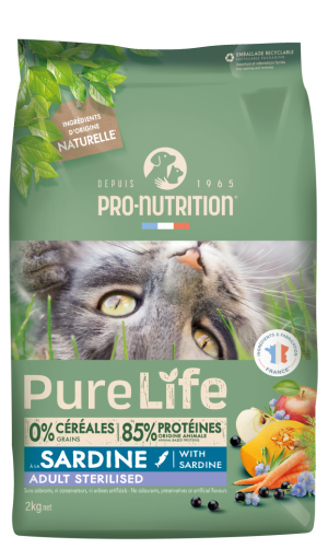 Храна за кастрирана котка pure life 