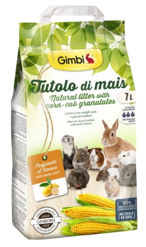 Gimbi - Царевична постеля за гризачи с аромат на лимон 7л 